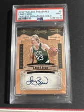 2010 Timeless Treasures Signatures GOLD /5 Larry Bird PSA 9 Mint Auto Celtics