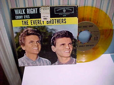EVERLY BROTHERS - PROMO - GOLD/RED SPLATTER WAX - WALK RIGHT BACK / EBONY EYES