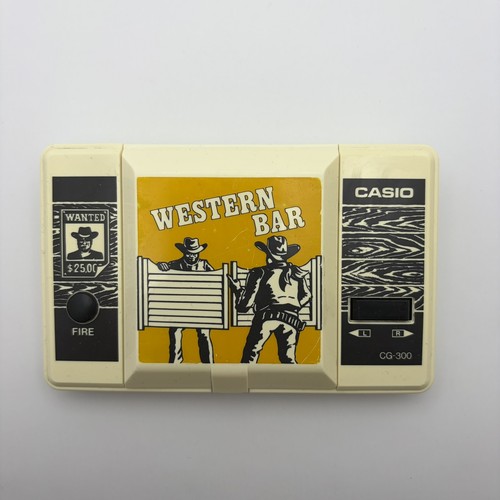 Casio Western Bar Handheld Game 1984 CG-300 **Tested Working**