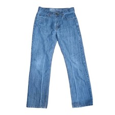 Signature Levi's Slim Straight Blue Denim Jeans Boys Youth Sz 16 Reg Adjustable