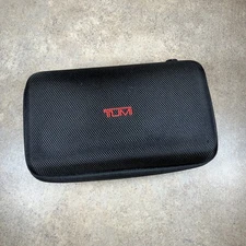 TUMI for Delta Hard Shell Travel Amenity Kit Case Black Zip Pouch Organizer