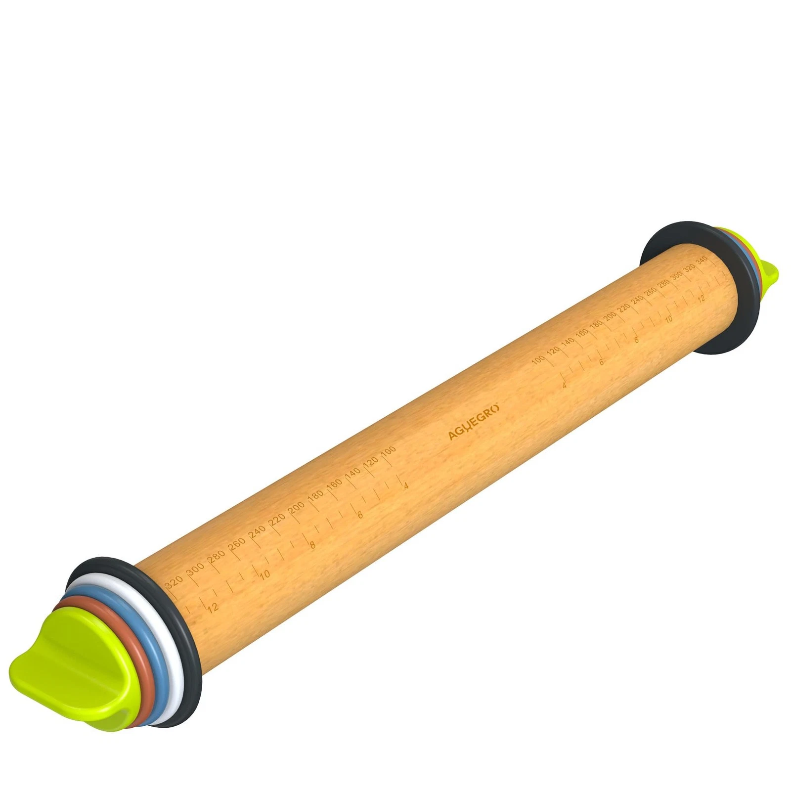 Rolling Pin with Adjustable Thickness Ring, Dough Thickness for Baking, Fonda...