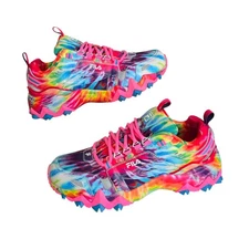 Fila Oakmont Trail Sneakers Womens Size 9.5 Rainbow Tie Dye Shoes 