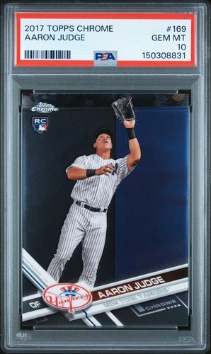 2017 Aaron Judge Topps Chrome Rookie PSA 10 Gem RC #169 Yankees MVP 8831