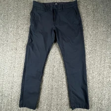 J Crew Tech Pant Mens 30x30 Navy Blue 484 Slim Tapered Zipper Pocket Stretch