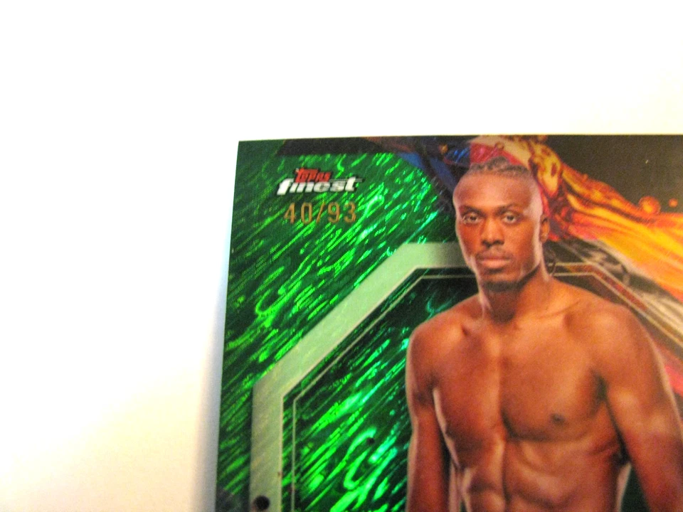 2024 Topps Finest UFC Green Shimmer #'d /93 Uncommon Jalin Turner SP card 137 - Image 2 of 3