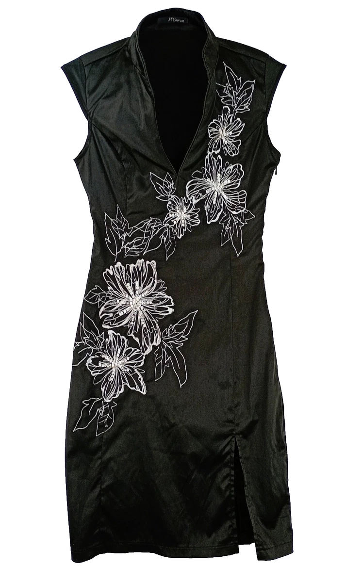 petite black glitter detail ruffle mini dress GLITTER PRINTED A-LINE RUFFLE SHORT DRESS CDKV1090 main image 0