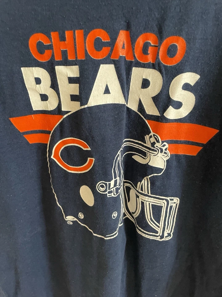 Camiseta De Colección Chicago Bears Azul Marino Pantalla Estrellas Puntada Única Talla Grande NFL EE. UU. Foto 2 de 4
