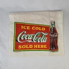 Vintage 1990 Coca-Cola Tea Towel Ice Cold Sold Here Cotton Linen Kitchen Decor