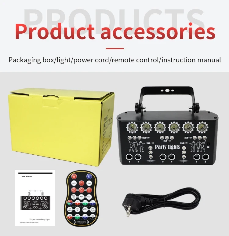 27-eye Laser Projector Stage Light LED RGB DMX Strobe DJ Disco Dance Party Light - Image 4 of 4
