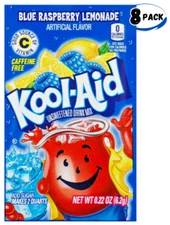 Kool-Aid Blue Raspberry Lemonade Unsweetened Soft Drink Mix -.22oz (8 pack)
