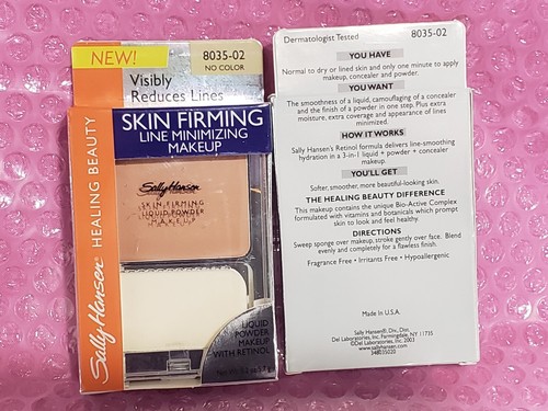 X 2 - SALLY HANSEN 8035-02 No Color SKIN FIRMING LIQUID POWDER MAKEUP NIB - Picture 2 of 2
