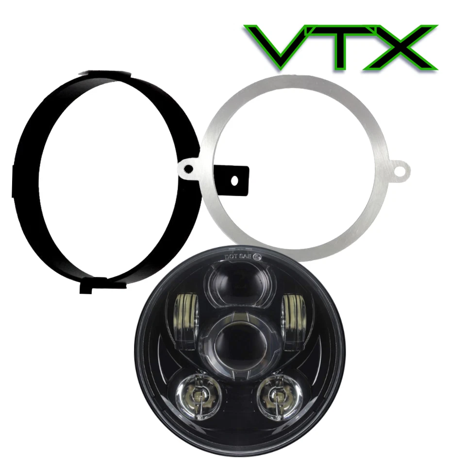 Honda VTX 1300 Black Daymaker LED Headlight & Bracket - Image 2 of 4