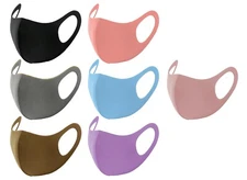 Solid Color Face Masks Set Lightweight Washable Reusable Breathable Stretchable 