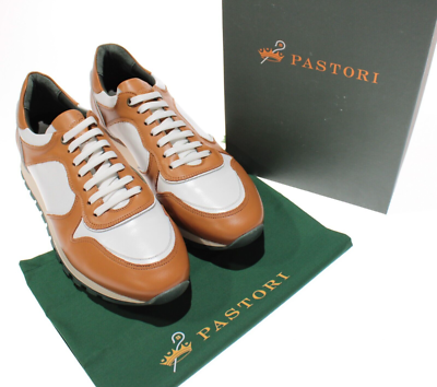Pastori NWB Thrax Casual Sneakers Size 44 US 11 in Brown & White Leather Pastori NWB Thrax Casual Sneakers Size 41 US 8 in Brown  main image 3