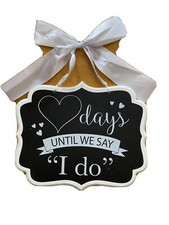 Chalkboard Display Days Until We Say "I DO" 11" x 9" Wedding Bridal Decor