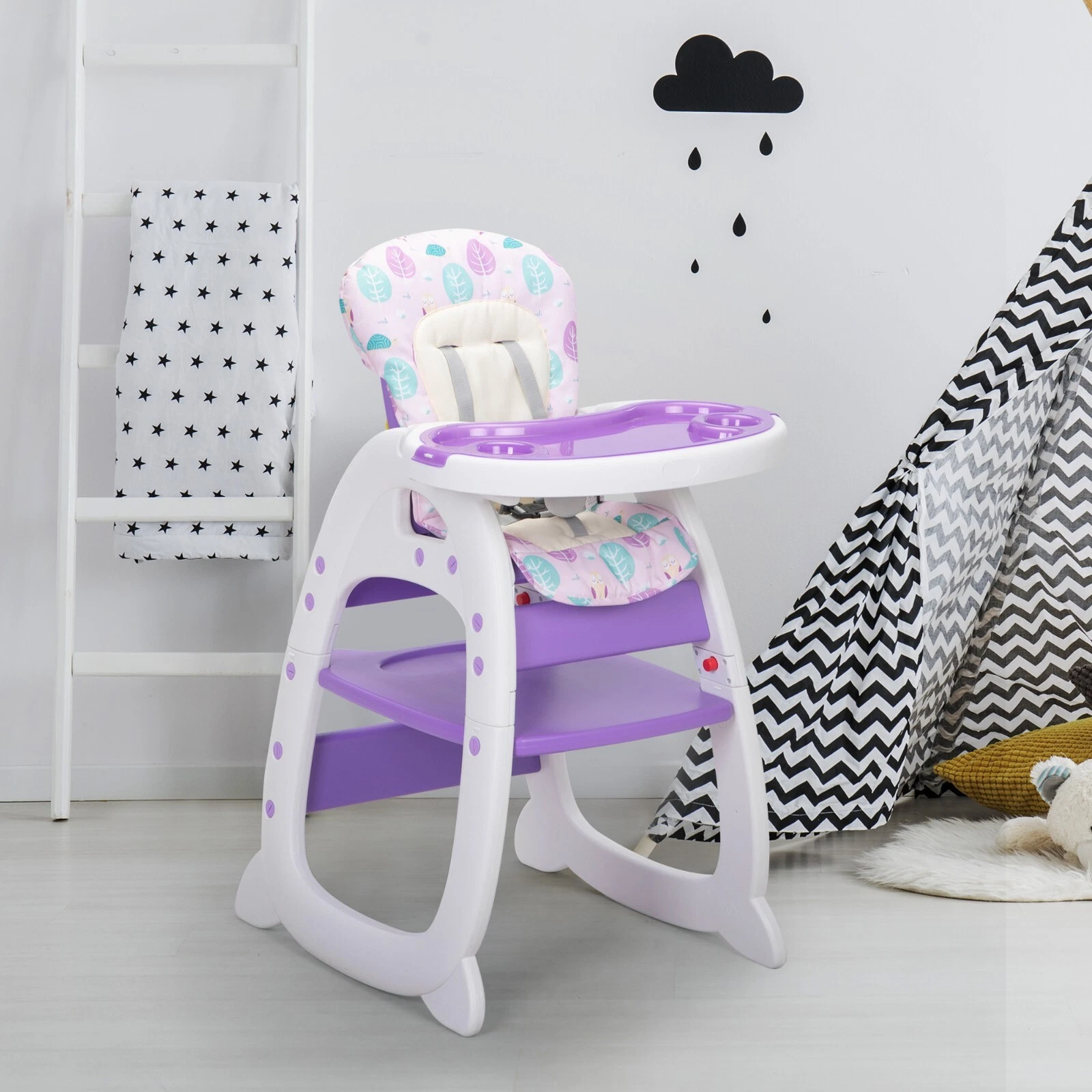 3-in-1 Baby High Chairs Toddler Feeding Play Booster Seat w/ Adjustable Tray
Opens in a new window o