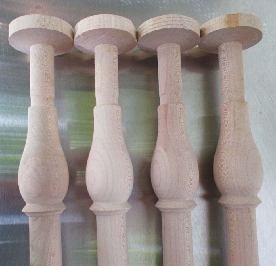 Juego de 4 patas de mesa estilo cónico arce transparente liso NOS 29 1/2" de alto Foto 4 de 4