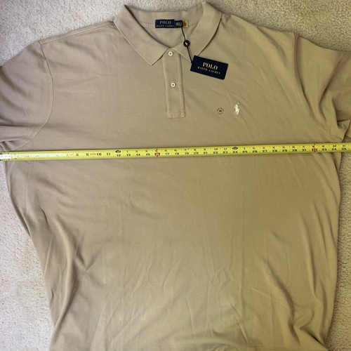 Polo Ralph Lauren Uomo Manica Lunga Polo | Taglia 5XB | Beige | Nuova con etichette - Foto 4 di 7