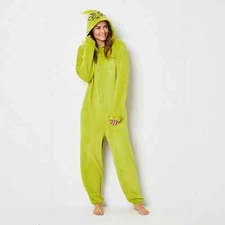 The Grinch Union Suit Pajamas One Piece Costume - Adult MEDIUM - NEW