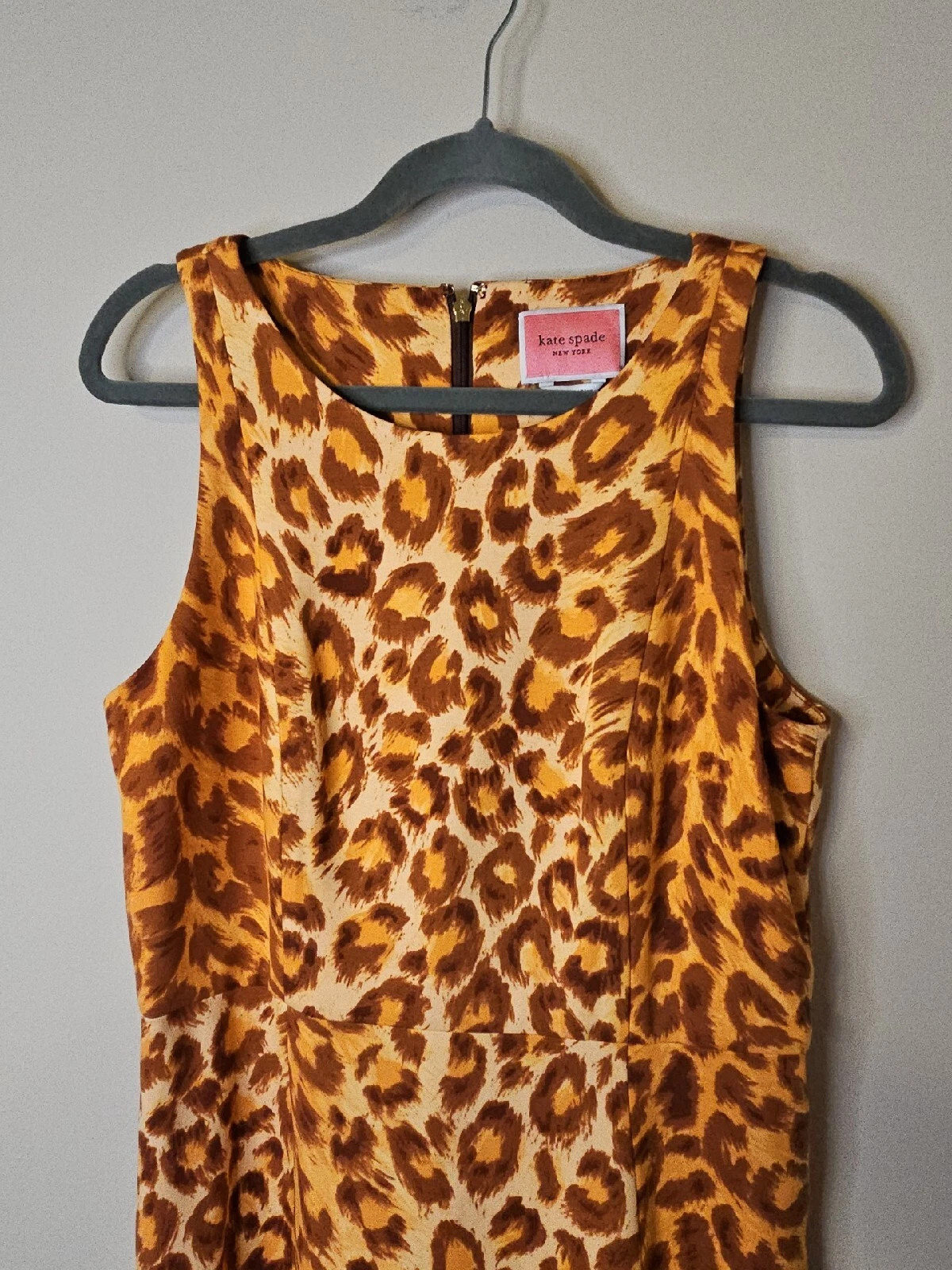 Abito Kate Spade Donna M Panthera Ponte Stampa Animali Senza Maniche Viscosa Stretch