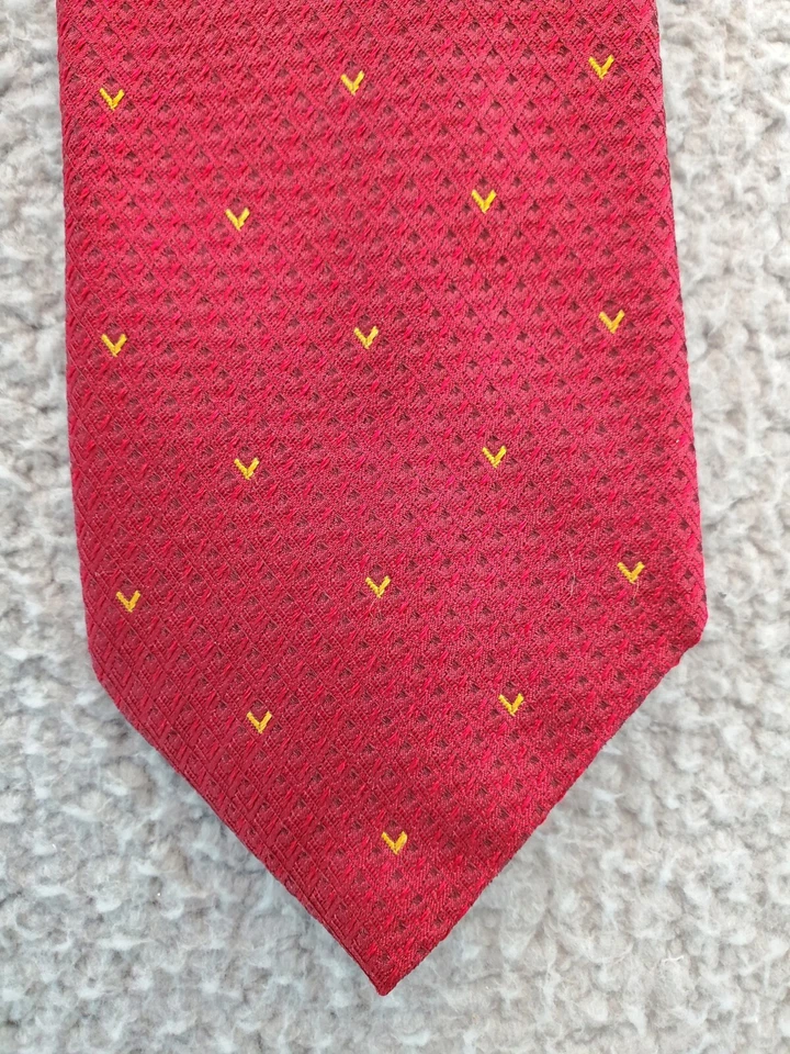 Corbata de lujo Valextra para hombre 100 % seda hecha en Italia roja Foto 4 de 4