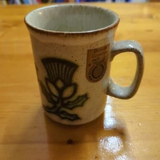 DUNOON CERAMICS Scottish Thistle Flower Mug Made In Scotland Vintage 