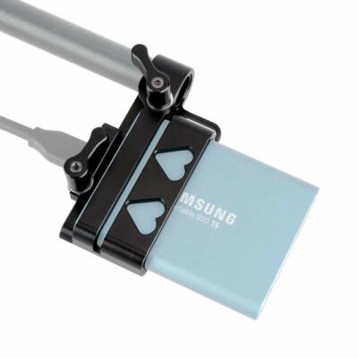 NICEYRIG Clamp Mount for Samsung T5 SSD for Blackmagic BMPCC 4K Camera Cage