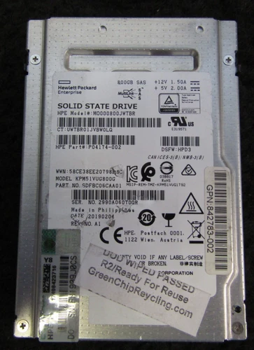 HPE 800GB SSD SAS 12GB/s 2.5" P04174-002 MO000800JWTBR