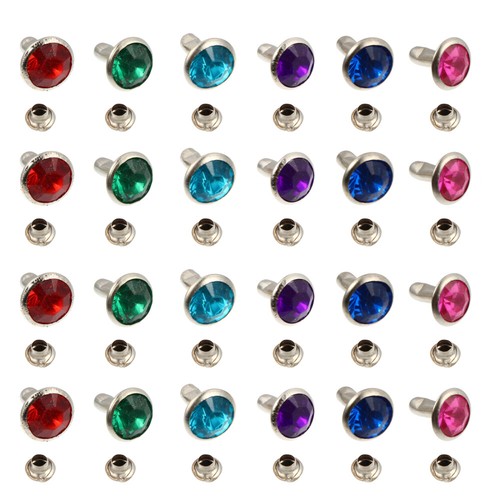 120 Pezzi Rivetti Decorativi Abbigliamento Borchie Cristallo Rivetti Borchie Pelle - Foto 2 di 12