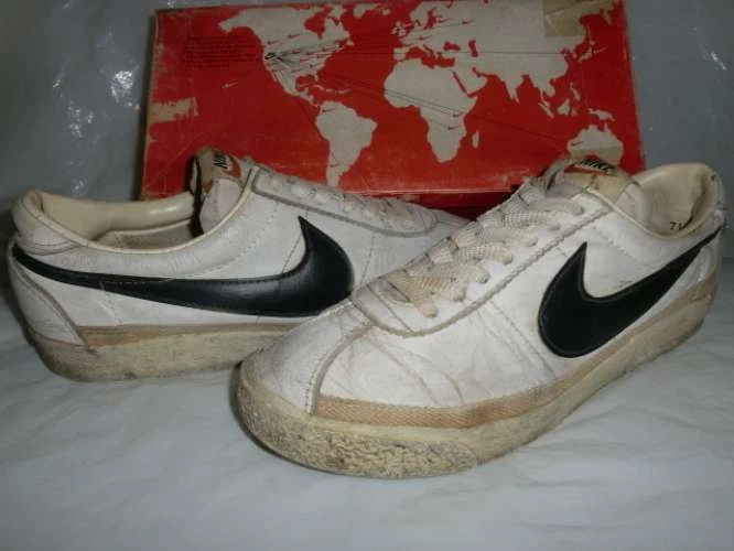 NIKE BRUIN LEATHER original US7.5 White x Black in Taiwan 70s Vintage Used | eBay