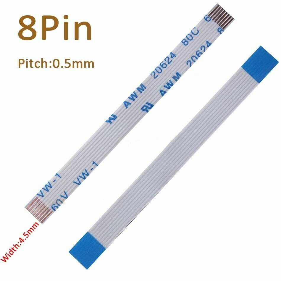 Pitch 0.5mm 8-Pin 8P FFC FPC Flexible Flat Cable Wire 20624 80C