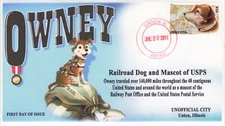 AO-4547-3, 2011, Owney, First Day Cover, Un-Official City, Add-on Cachet, Rail D