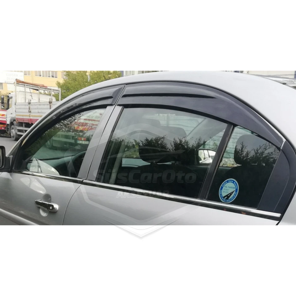 Viseras de ventana Mugen para Hyundai Accent Era 06-12 4 piezas piano negro protectores de lluvia Foto 2 de 4