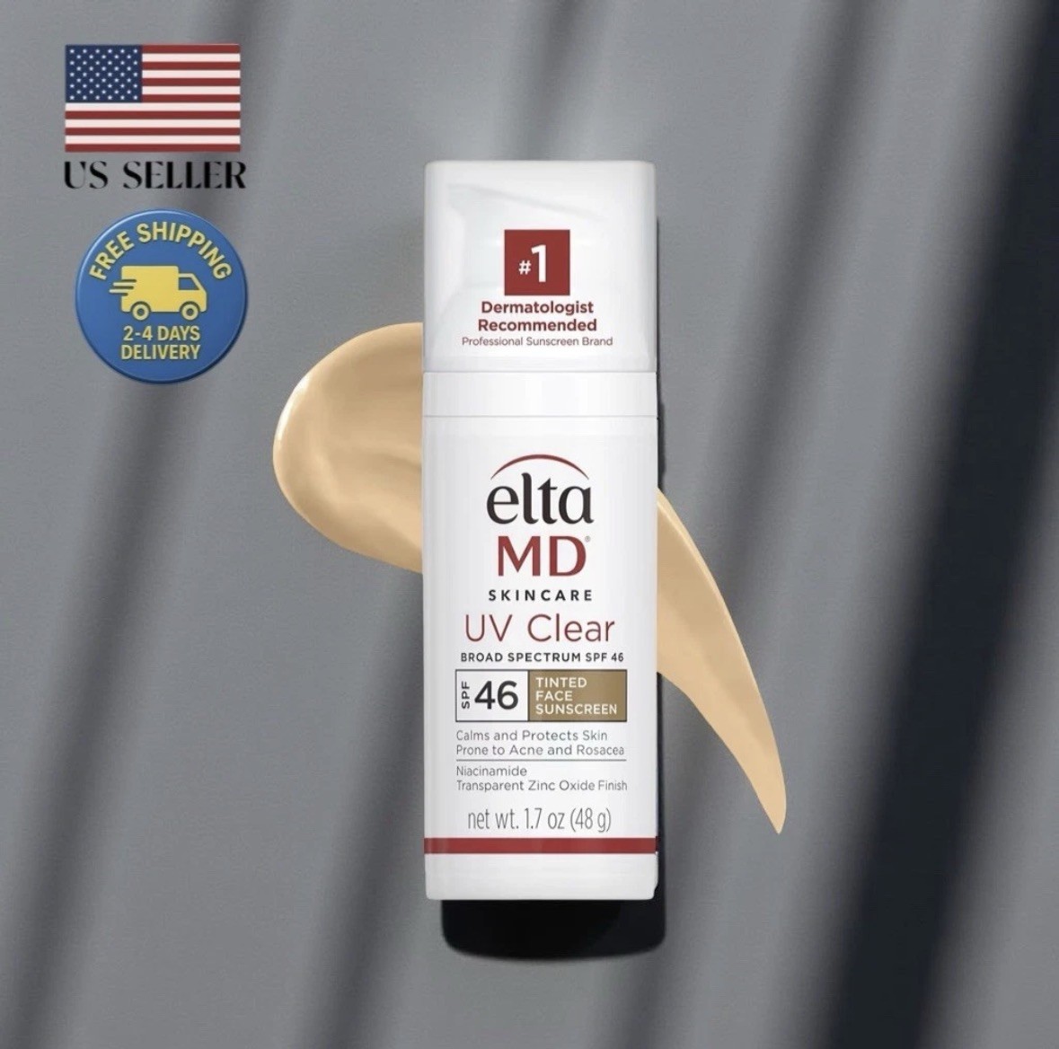 MD UV TINTED Face Sunscreen SPF 46 | Oil-free  1.7oz | EXP:07/2028