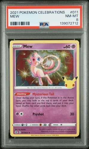 2021 POKEMON CELEBRATIONS #011 MEW PSA 8