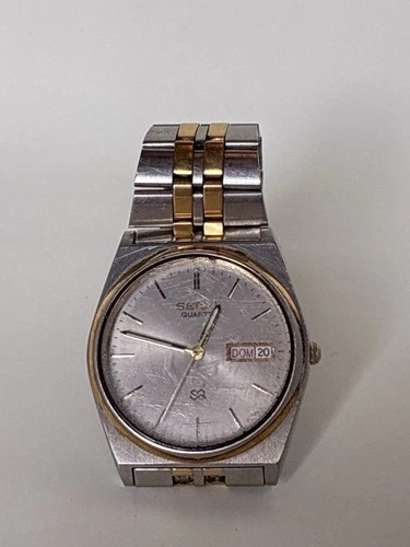 Vintage Seiko Quartz Day Date 6439-7000 Mens Watch Parts/Repair Not Working