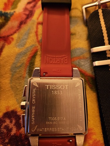 Men's Tissot Quadrato Chronograph Black Dial Pre-owned T005.517.11.057.00 - Picture 5 of 18