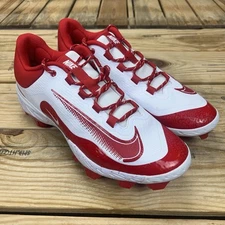 Nike Alpha Huarache Elite 4 MCS Baseball Cleats White Red FD6255-105 Men Size 12