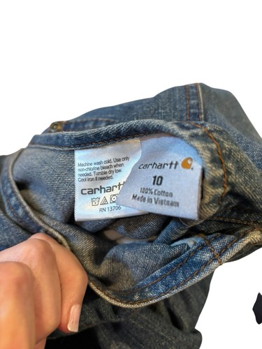 Carhartt Master Cloth Overalls Sanforized Denim Youth Size 10 - Picture 11 of 11