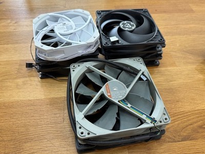 Computer Case and CPU Cooler Fans - Lot (8 Fans) - 120 and 140mm