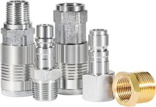 S-224 1/2" NPT G Style Air Coupler Plug & Reducer Bushing Kit 5pcs High SCFM