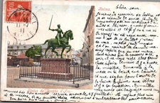 *73419 postcard 51 Reims - statue of Joan of Arc