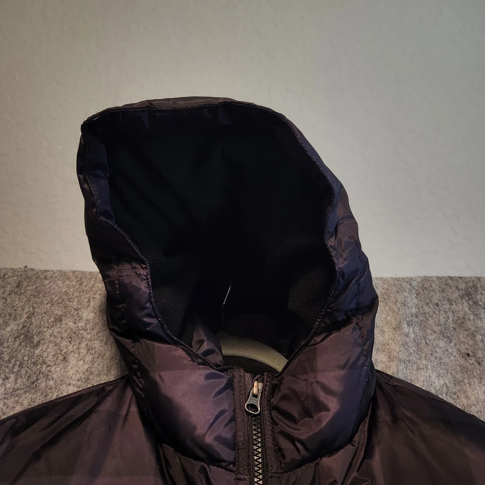 Gap Kids Down Puffer Jacket Windowpane Kids XXL 14-16 Black Gray Fleece Lined - Image 4 of 4