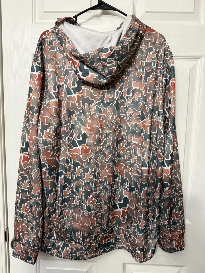 Camo Long Sleeve Zipper Rainproof Jacket Size 5XL - Image 2 of 3