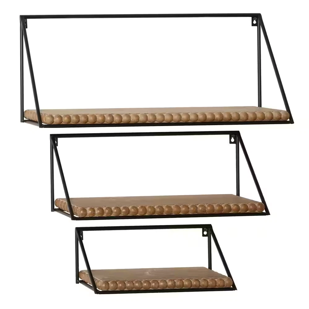 White 1 Shelf Wood Floral Wall Shelf