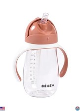 Beaba Terracotta 10 oz Straw Sippy Cup for Toddlers   Leak Proof, BPA Free, 8 