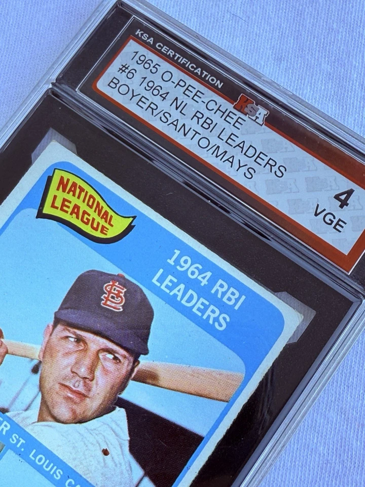 1965 OPC O-Pee-Chee #6 N.L. Rbi Leaders KSA 4 VGEX Mays Santo Boyer - Image 2 of 4