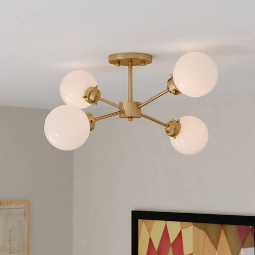 Vaxcel Lighting C0268 Orbit 4 Light 20"W Semi-Flush Ceiling - Brass - Picture 12 of 12
