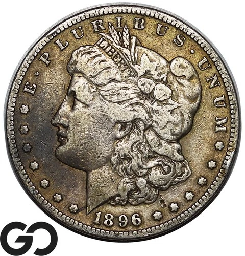 1896-S Morgan Silver Dollar Coin, Choice Fine++/VF, Semi-Better Date